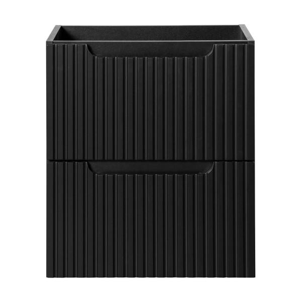 Szafka pod Umywalkę z Blatem do Łazienki 50 cm Ryflowana z Szufladami Nowoczesna Czarna Matowa NOVA Comad