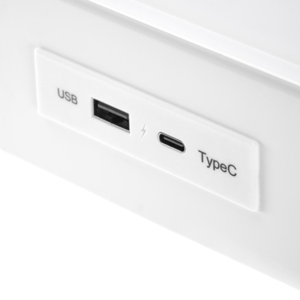 Biurko z Funkcją Regulacji Wysokości B52 Białe Szklane Port USB