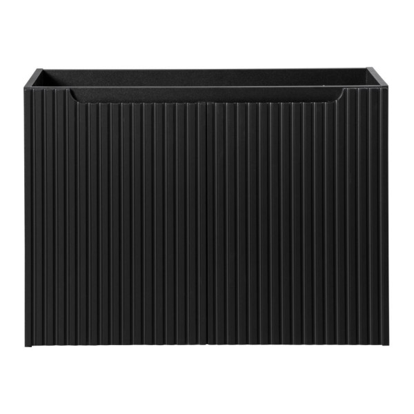 Szafka pod Umywalkę z Blatem 80 cm do Łazienki 2 Drzwiowa Ryflowana Matowa Czarna NOVA Comad