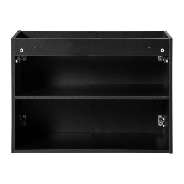 Szafka pod Umywalkę z Blatem 80 cm do Łazienki 2 Drzwiowa Ryflowana Matowa Czarna NOVA Comad