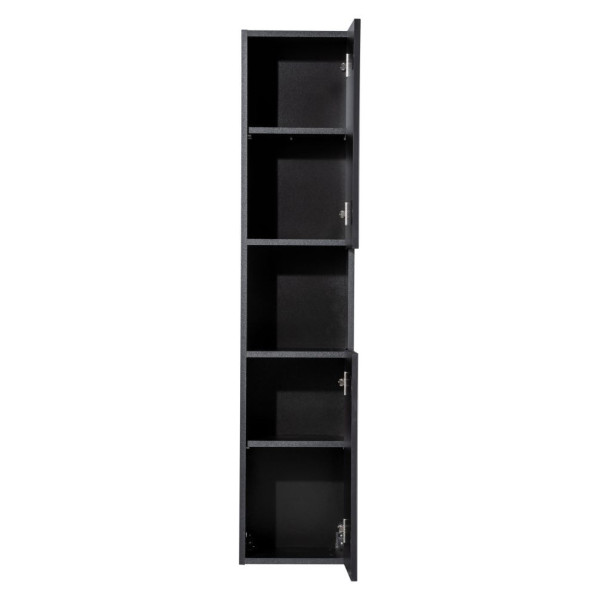 Nowoczesne Meble Łazienkowe 80 cm Wiszący Komplet do Łazienki Ryflowany Czarny Mat NOVA Comad