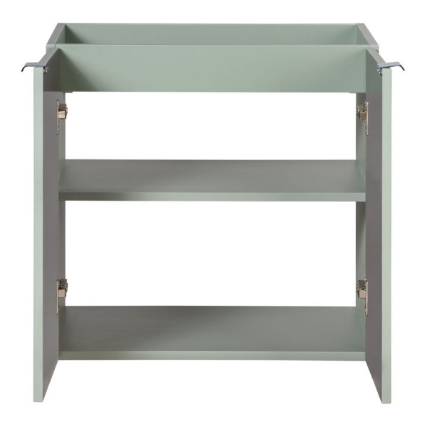 Ryflowana Szafka z Umywalką 60 cm do Łazienki 2 Drzwiowa Szałwiowy Zielony Mat LINE REED GREEN Comad