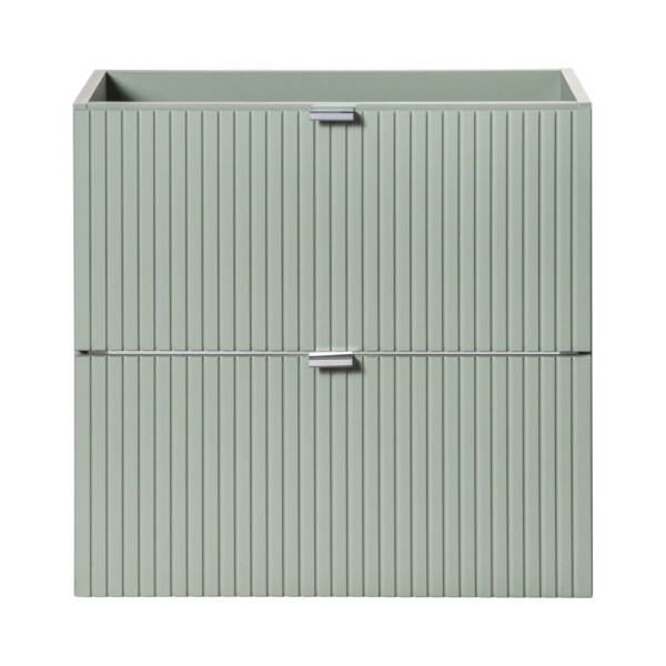 Szafka pod Umywalkę z Blatem 60 cm do Łazienki z Szufladami Nowoczesny Ryflowany Szałwiowy Mat LINE REED GREEN Comad