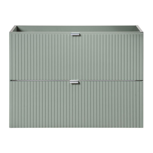 Zielona Szafka pod Umywalkę z Blatem 80 cm do Łazienki Boho Ryflowana z Szufladami Szałwiowa LINE REED GREEN Comad