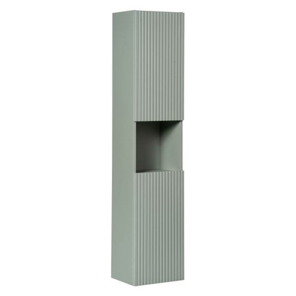 Zestaw Mebli Łazienkowych 80 cm Ryflowany z Regałem Nowoczesna Szałwiowa Zieleń LINE REED GREEN Comad