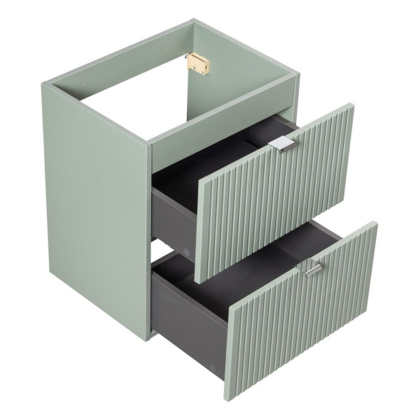 Szafka pod Umywalkę z Blatem 50 cm Ryflowana z Szufladami Szałwia Zielona LINE REED GREEN Comad