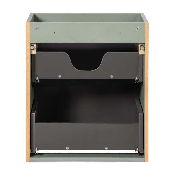Szafka pod Umywalkę z Blatem 50 cm Ryflowana z Szufladami Szałwia Zielona LINE REED GREEN Comad
