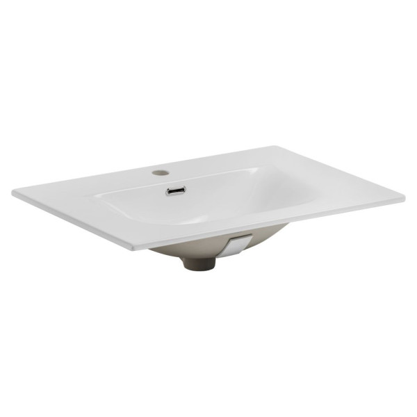 Nowoczesne Meble Łazienkowe 60 cm z Umywalką Wpuszczaną Ryflowany Beżowy ADEL CASHMERE Comad