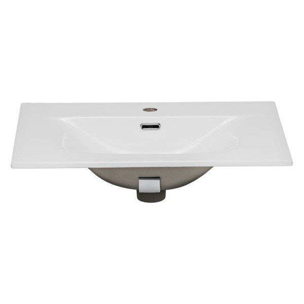 Nowoczesne Meble Łazienkowe 60 cm z Umywalką Wpuszczaną Ryflowany Beżowy ADEL CASHMERE Comad