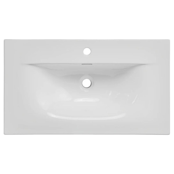 Szafka z Umywalką Wpuszczaną 80 cm Nowoczesny Beż Ryflowana z Szufladami ADEL CASHMERE Comad