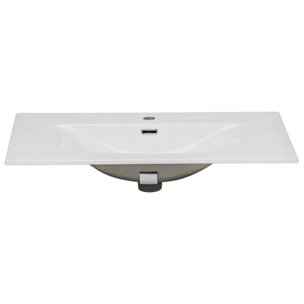 Szafka z Umywalką Wpuszczaną 80 cm Nowoczesny Beż Ryflowana z Szufladami ADEL CASHMERE Comad