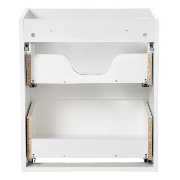Nowoczesna Szafka pod Umywalkę 50 cm z Blatem Biała Ryflowana Dąb Evoke Coast NOVA WHITE Comad