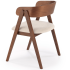 Krzesło Drewniane Tapicerowane K562 Orzechowy Beżowy Lewy Tył