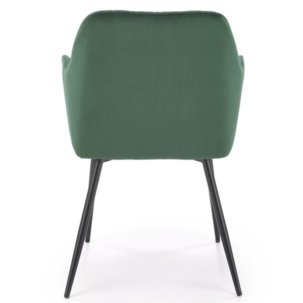 Krzesło Welurowe Z Podłokietnikami Do Salonu Jadalni Loft Zielone K558 Halmar