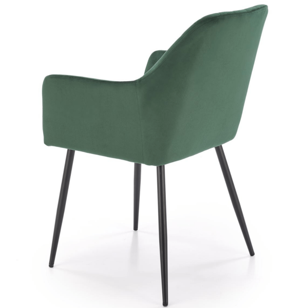 Krzesło Welurowe Z Podłokietnikami Do Salonu Jadalni Loft Zielone K558 Halmar
