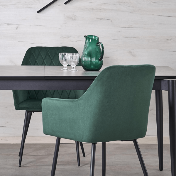 Krzesło Welurowe Z Podłokietnikami Do Salonu Jadalni Loft Zielone K558 Halmar