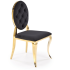 Krzesło Welurowe Modern Barock Do Salonu Glamour Czarne Złote Nogi K556 Halmar