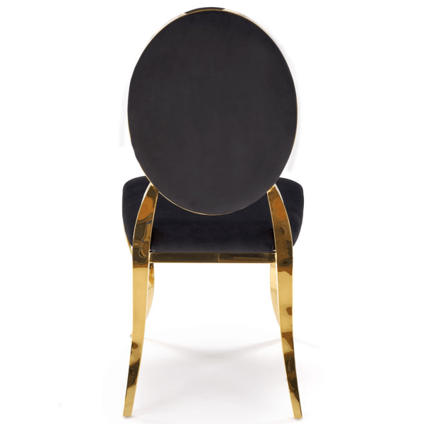 Krzesło Welurowe Modern Barock Do Salonu Glamour Czarne Złote Nogi K556 Halmar