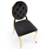 Krzesło Welurowe Modern Barock Do Salonu Glamour Czarne Złote Nogi K556 Halmar