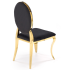 Krzesło Welurowe Modern Barock Do Salonu Glamour Czarne Złote Nogi K556 Halmar