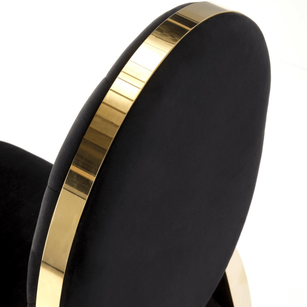 Krzesło Welurowe Modern Barock Do Salonu Glamour Czarne Złote Nogi K556 Halmar