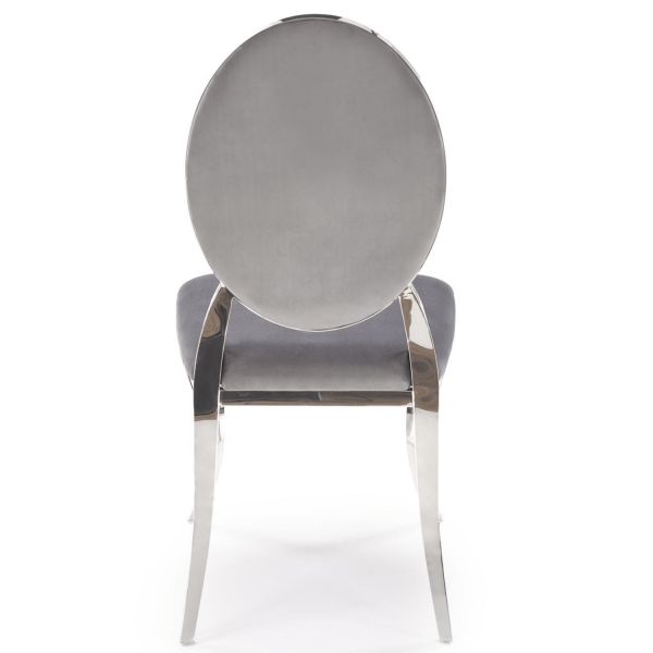 Krzesło Welurowe Modern Barock Do Salonu Glamour Szare Srebrne K555 Halmar
