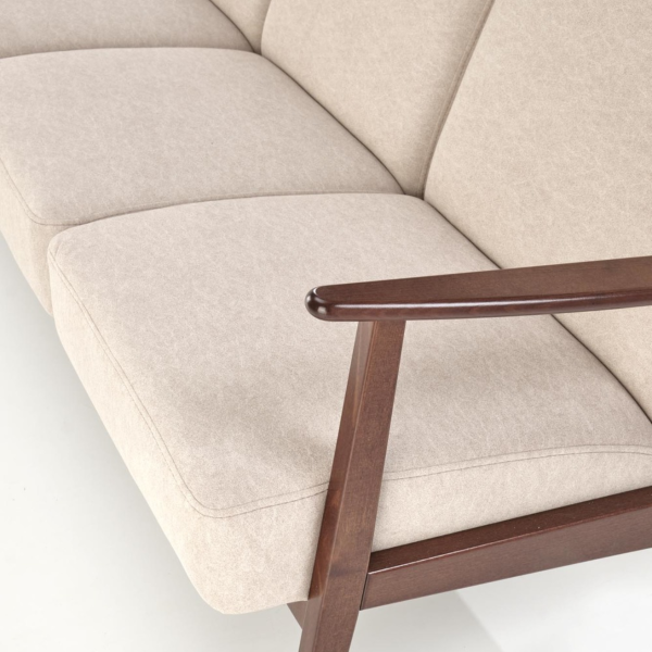Sofa Tapicerowana Drewniana MILANO 3S Beżowa Halmar Zbliżenie Podłokietnika