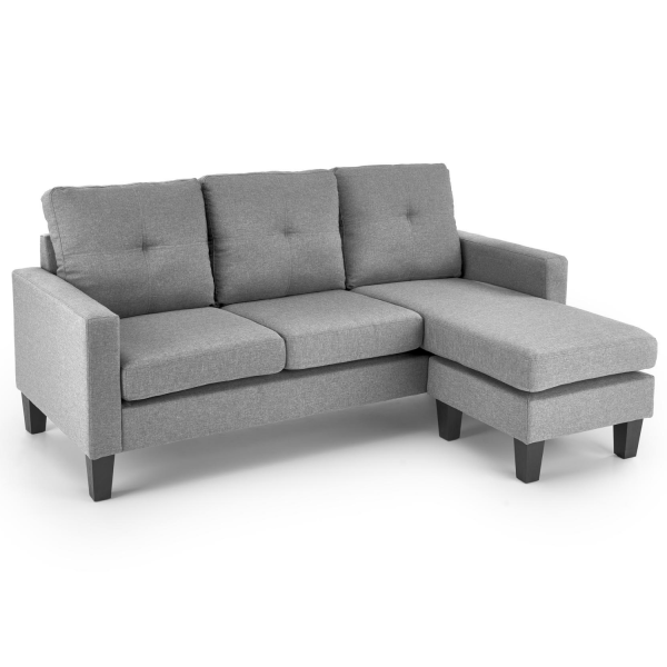 Kanapa Narożna Sofa Loft GERSON Popielata Szara Prawy Front