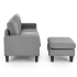 Kanapa Narożna Sofa Loft GERSON Popielata Szara Bok