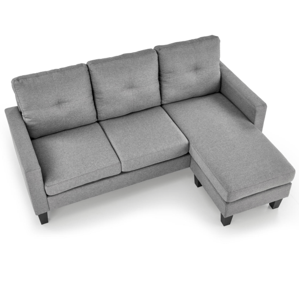 Kanapa Narożna Sofa Loft GERSON Popielata Szara z Góry