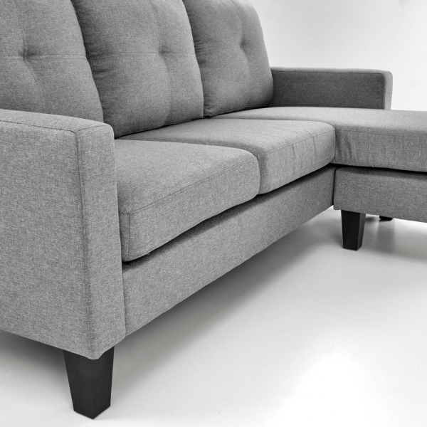 Kanapa Narożna Sofa Loft GERSON Popielata Szara Zbliżenie Podstawy