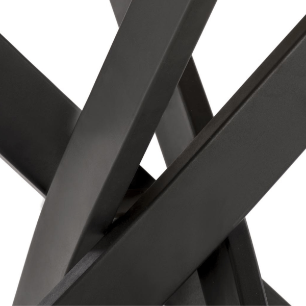 Stół Okrągły 100 cm EDGAR Dąb Złoty Czarny Loft Zbliżenie Podstawy