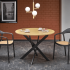 Stół Okrągły 100 cm EDGAR Dąb Złoty Czarny Loft Aranżacja