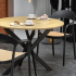 Stół Okrągły 100 cm EDGAR Dąb Złoty Czarny Loft Aranżacja Salonu
