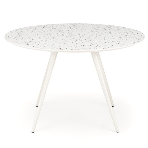 Stół Okrągły Nowoczesny 120 cm ARAMIS Lastryko Biały Front