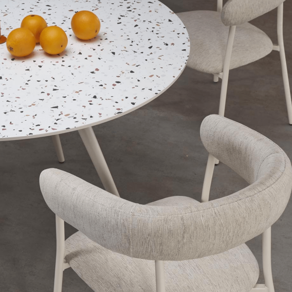 Stół Okrągły do Jadalni Nowoczesny Kuchenny Boho 120 cm ARAMIS Lastryko Biały Halmar
