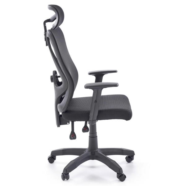 Fotel Obrotowy Ergonomiczny RAMOS Czarny Bok