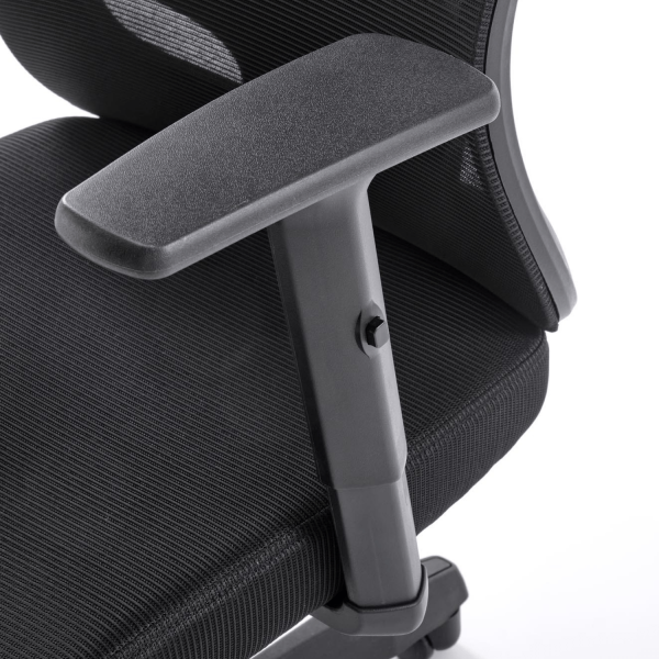 Fotel Obrotowy Ergonomiczny RAMOS Czarny Zbliżenie Podłokietnika