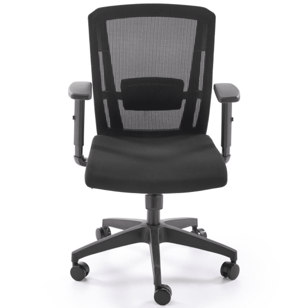 Fotel Obrotowy Biurowy Ergonomiczny PAREDES Czarny Siatka Front