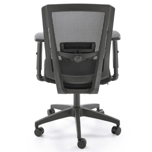 Fotel Obrotowy Biurowy Ergonomiczny PAREDES Czarny Siatka Tył