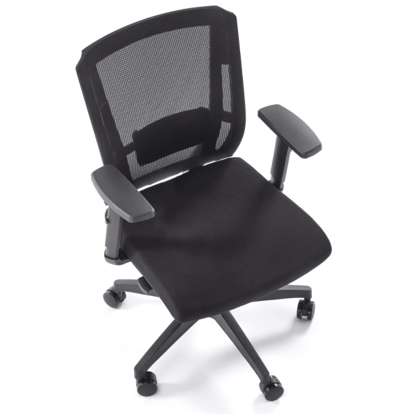 Fotel Obrotowy Biurowy Ergonomiczny PAREDES Czarny Siatka z Góry