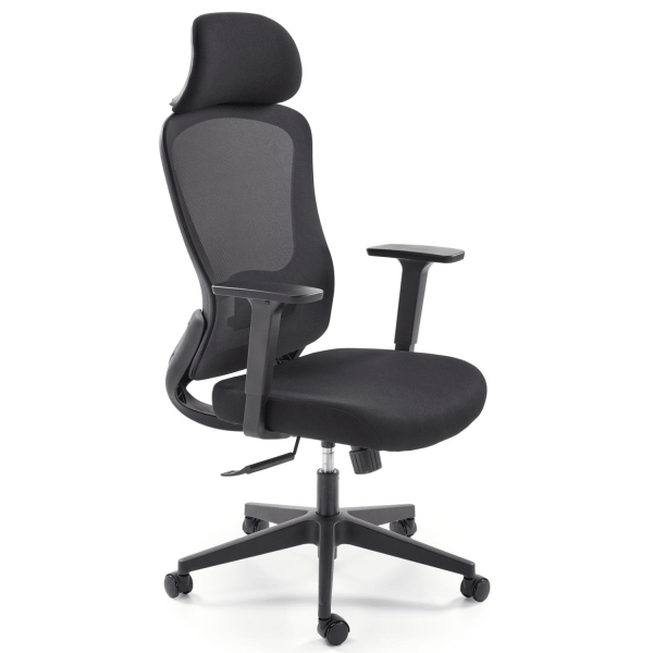 Fotel Obrotowy Ergonomiczny SONAR Czarny Prawy Front
