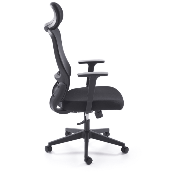 Fotel Obrotowy Ergonomiczny SONAR Czarny Bok