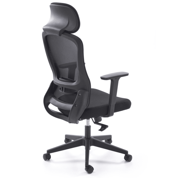 Fotel Obrotowy Ergonomiczny SONAR Czarny Prawy Tył