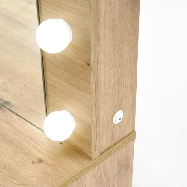 Toaletka z Oświetleniem LED HOLLYWOOD XL Dąb Artisan