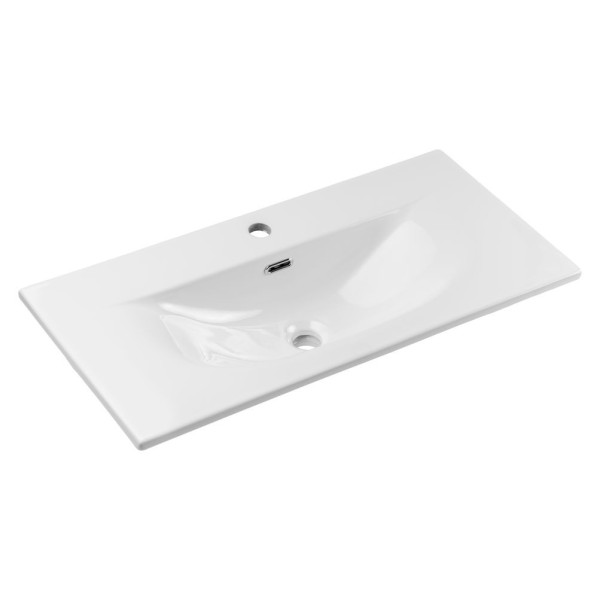 Biała Lakierowana Umywalka Ceramiczna Meblowa 81x40 cm do Łazienki Biały Połysk SKY 3 COMAD