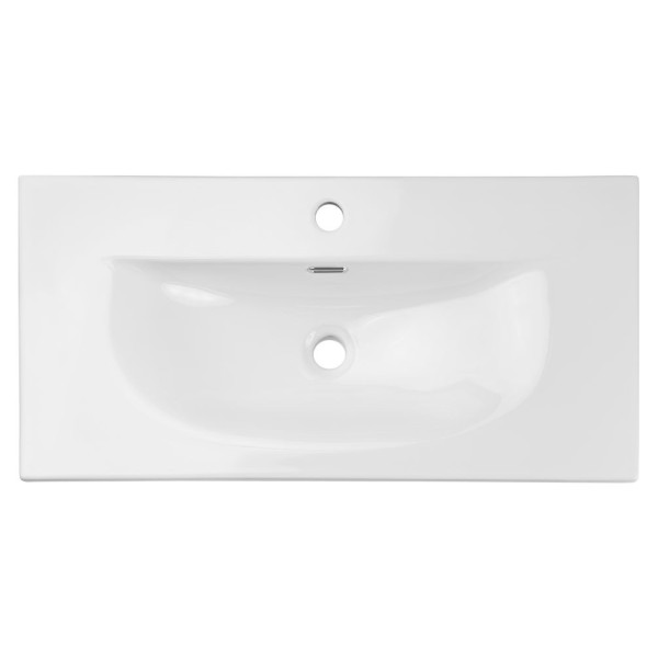 Biała Lakierowana Umywalka Ceramiczna Meblowa 81x40 cm do Łazienki Biały Połysk SKY 3 COMAD