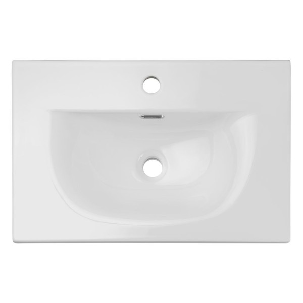 Szafka z Umywalką Wpuszczaną 60 cm Ryflowane Fronty 2 Drzwiowa Matowa Nowoczesna Czarna NOVA Comad