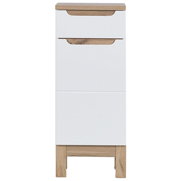 Nowoczesne Meble Łazienkowe z Umywalką 60 cm Stojąca Nowoczesna Alpejska Biel Połysk BALI Comad