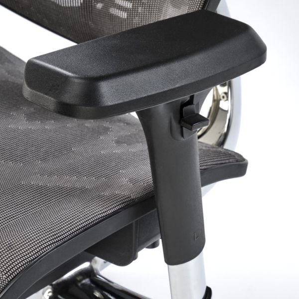 Fotel Obrotowy Ergonomiczny ETHAN Popielaty Czarny Siatka Halmar Podłokietnik